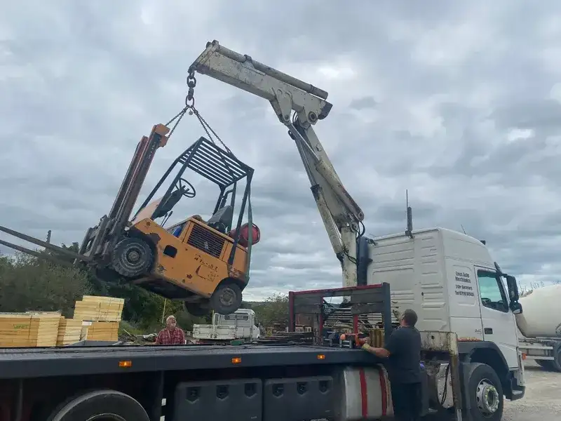 Vehicle being transported